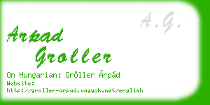 arpad groller business card